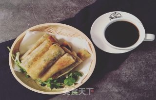 薄油煎春卷的做法步骤：12
