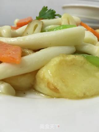 海鲜菇炒玉子豆腐的做法步骤：16
