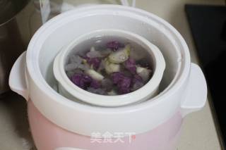 皂角米百合紫薯羹的做法步骤：6