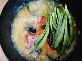 春季野菜:大米菜粥的做法步骤：7