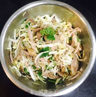 鸡腿肉凉拌白菜心的做法步骤：6