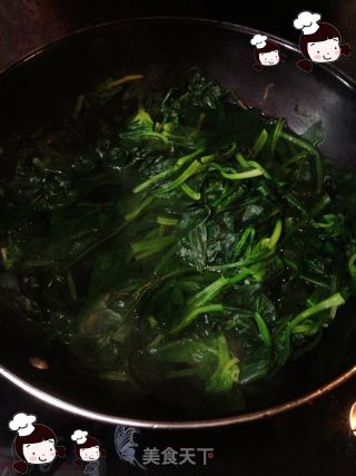 仙草阁私房菜（蔬菜大棚）--春分平和静心银芽菠菜的做法步骤：3