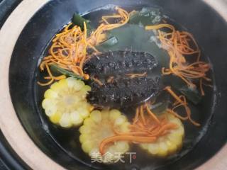 虫草花玉米海参汤的做法步骤：8