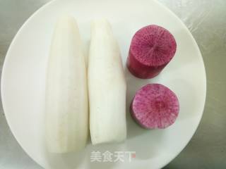 双味萝卜的做法步骤：1