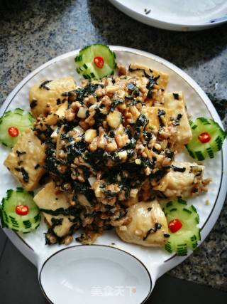 紫苏肉末豆腐的做法步骤：7