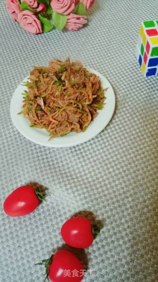 青萝卜炒虾酱的做法步骤：5