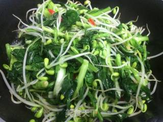 清炒豆芽青菜的做法步骤：5
