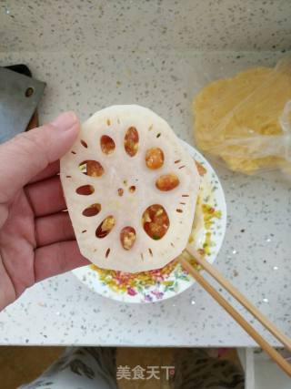 肉末藕盒的做法步骤：3
