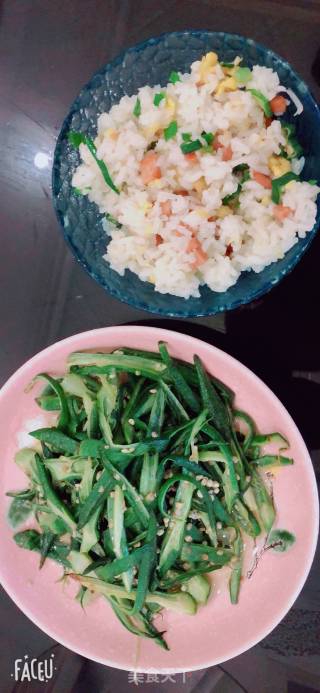 秋葵火腿蛋炒饭的做法步骤：6