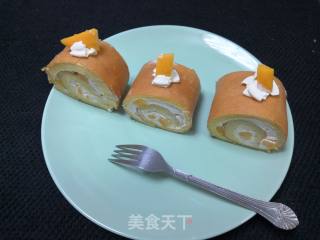 奶油芒果蛋糕卷的做法步骤：11