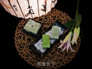 椰香抹茶红豆糕的做法步骤：13