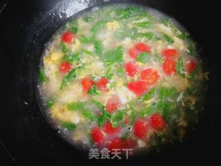 水萝卜棵蛋花汤的做法步骤：12