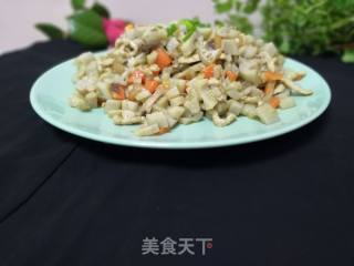 肉丝炒藕丁的做法步骤：6