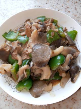 青椒炒蘑菇的做法步骤：6
