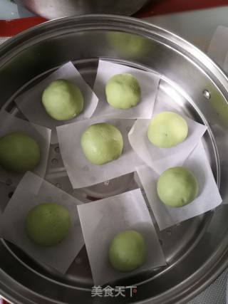 青团～豆沙肉松馅的做法步骤：9