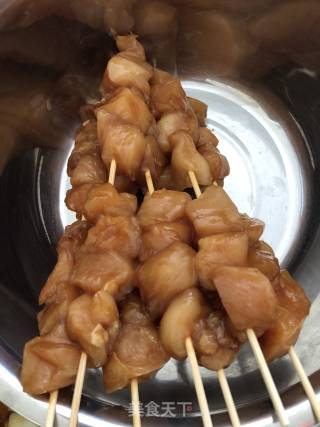 香煎鸡肉串的做法步骤：2
