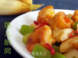双笋戏虾球──“鱼儿厨房”私房菜的做法步骤：14