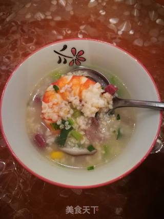 青菜肉糜燕麦粥的做法步骤：3