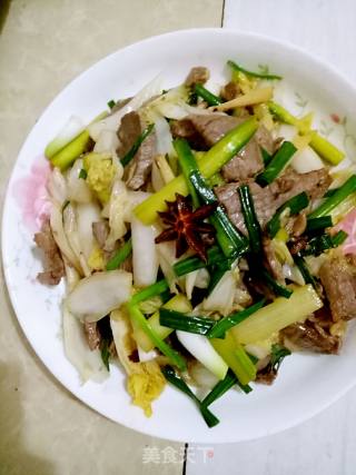 娃娃菜芦笋炒牛肉的做法步骤：7
