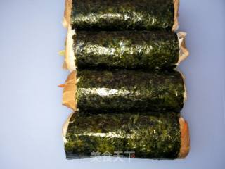 海苔吐司蔬菜卷的做法步骤：7