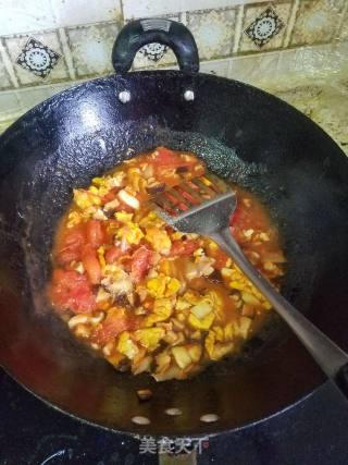 茄汁鸡蛋香菇捞面的做法步骤：7