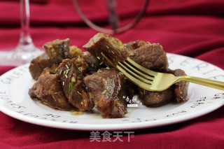 黑椒牛肉粒的做法步骤：4