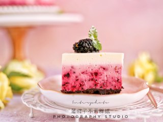 桑葚渐变冻芝士蛋糕的做法步骤：25