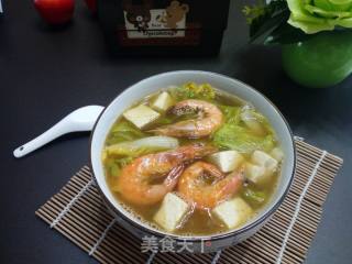 娃娃菜海鲜豆腐汤的做法步骤：9