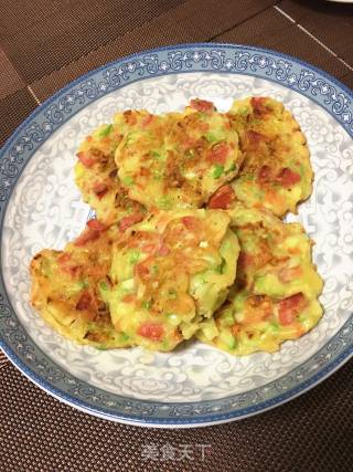 火腿西葫早餐饼的做法步骤：7