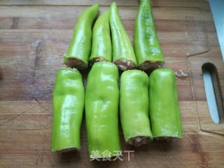 尖椒酿肉的做法步骤：5