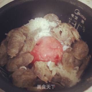 番茄腊肉饭的做法步骤：3