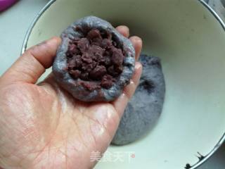 发面黑米红豆饼的做法步骤：7