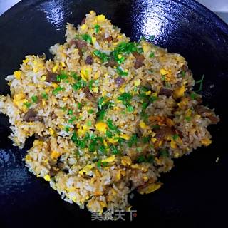 蚝油腊肠蛋炒饭的做法步骤：8