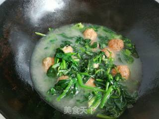 荸荠肉丸菠菜汤的做法步骤：22