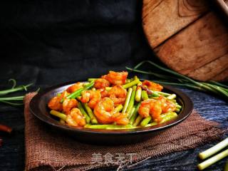 家常菜香辣虾仁炒蒜苔的做法步骤：14