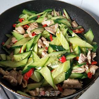 青瓜炒肉片的做法步骤：9