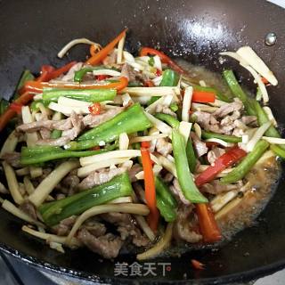 茭白肉丝的做法步骤：11