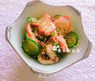 日本料理之章鱼足黄瓜清爽低卡沙拉的做法步骤：8