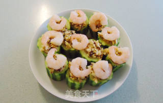 虾仁蒜蓉XO酱蒸丝瓜的做法步骤：5