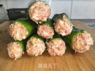 青椒酿肉的做法步骤：3