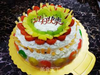 奶油水果生日蛋糕的做法步骤：5