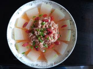 肉末蒸冬瓜的做法步骤：1