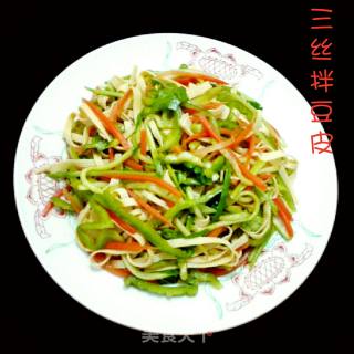 三丝拌豆皮的做法步骤：7