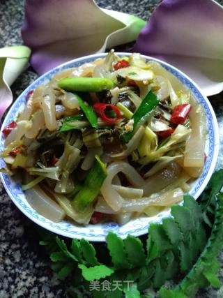 酸菜炒魔芋豆腐的做法步骤：10