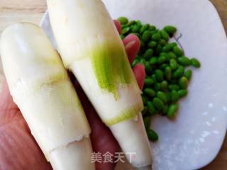 茭白毛豆的做法步骤：2