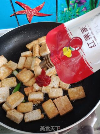 酸酸甜甜的茄汁豆腐的做法步骤：6