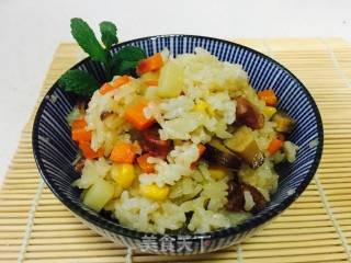 土豆腊肠焖饭的做法步骤：9