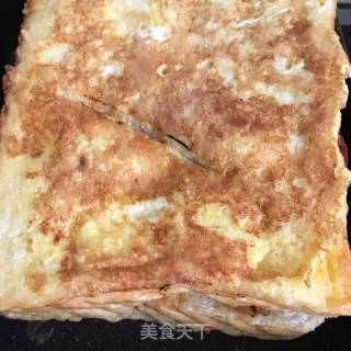 香煎五花肉版西多士的做法步骤：16