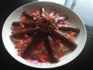 肉末茄条蒸粉丝的做法步骤：12