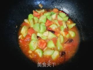 蕃茄炒丝瓜的做法步骤：9